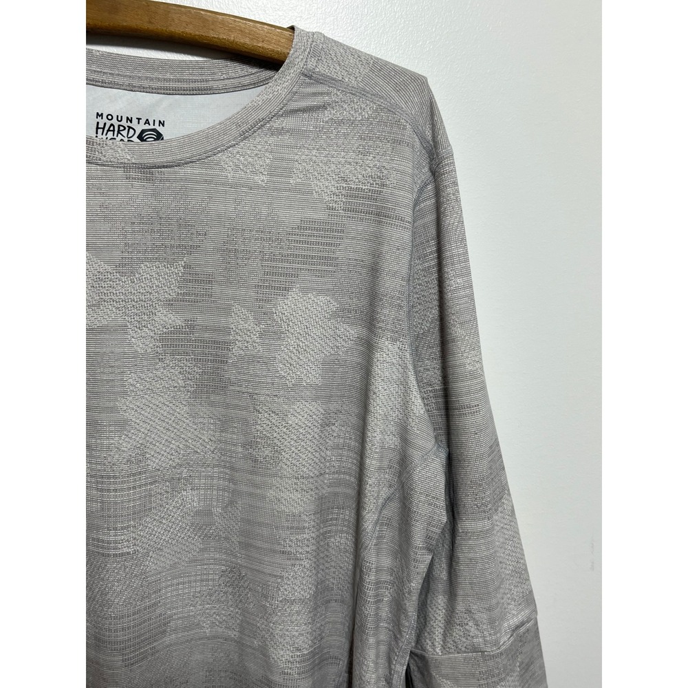 Mountain Hardwear Womens Grey Camo Print 3/4 Sleeve Performance Hiking Top XL - Picture 7 of 10